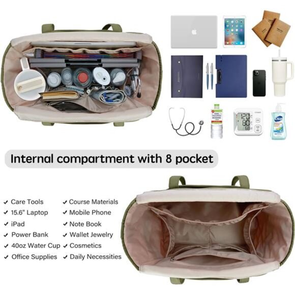 Tote Bag for Women Green - Picture 3 of 6